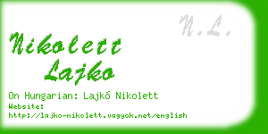nikolett lajko business card